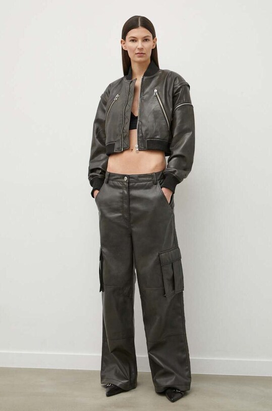 2NDDAY spodnie 2ND Edition Franz - Uneven PU 2ND prosty brązowy 2242562837