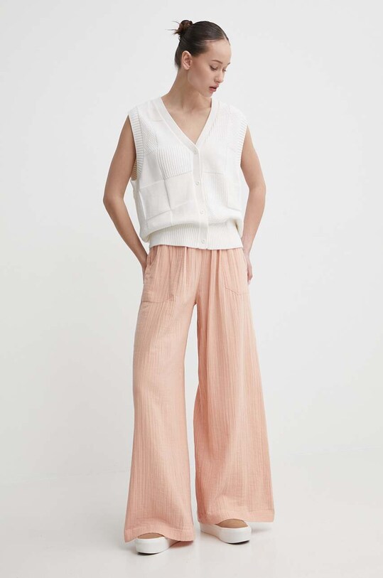 Roxy pantaloni de bumbac ERJNP03546 portocaliu SS24