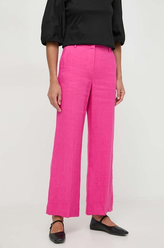 Lanene hlače Weekend Max Mara Tkanina roza 2415131022600