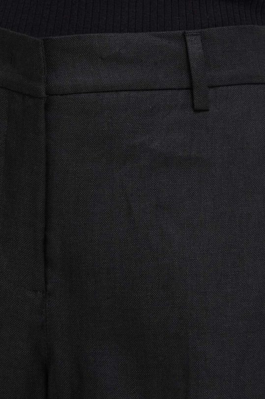 Weekend Max Mara spodnie lniane czarny 2415131022600