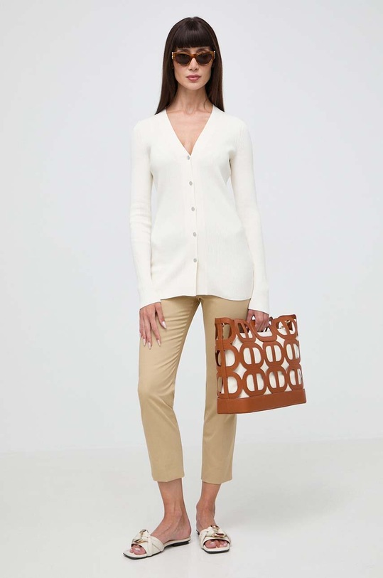 Weekend Max Mara spodnie tkanina beżowy 2415131032600