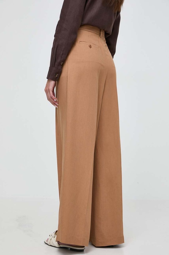 Ρούχα Παντελόνι με λινό Weekend Max Mara 2415131062600 καφέ
