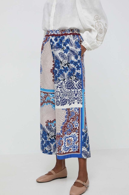 Bavlněné kalhoty Weekend Max Mara modrá 2415131112600