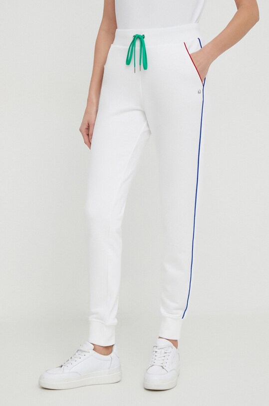 United Colors of Benetton pantaloni de trening din bumbac bumbac alb 3J68DF010