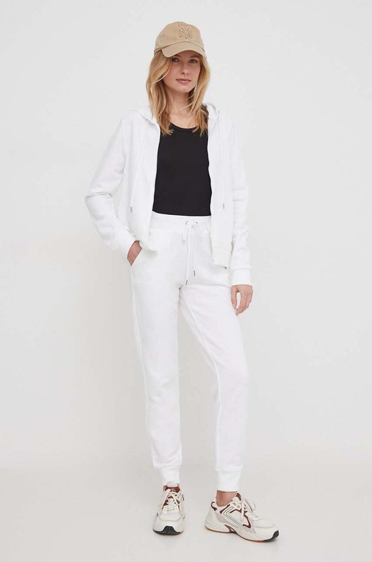 United Colors of Benetton spodnie dresowe bawełniane 3J68DF010 biały SS24