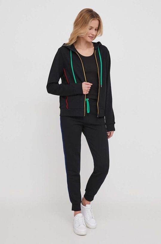 United Colors of Benetton spodnie dresowe bawełniane 3J68DF010 czarny SS24