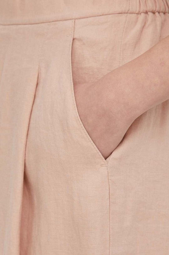 Ľanové nohavice United Colors of Benetton ružová 4AGHDF016