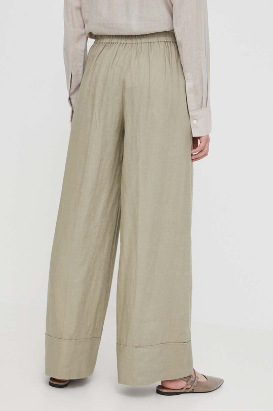 Odzież United Colors of Benetton spodnie lniane 4AGHDF016 zielony