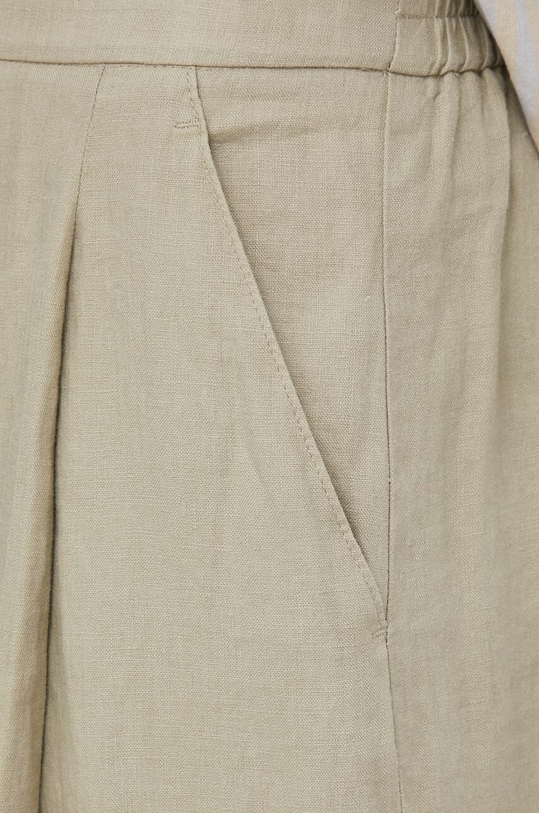 United Colors of Benetton spodnie lniane zielony 4AGHDF016