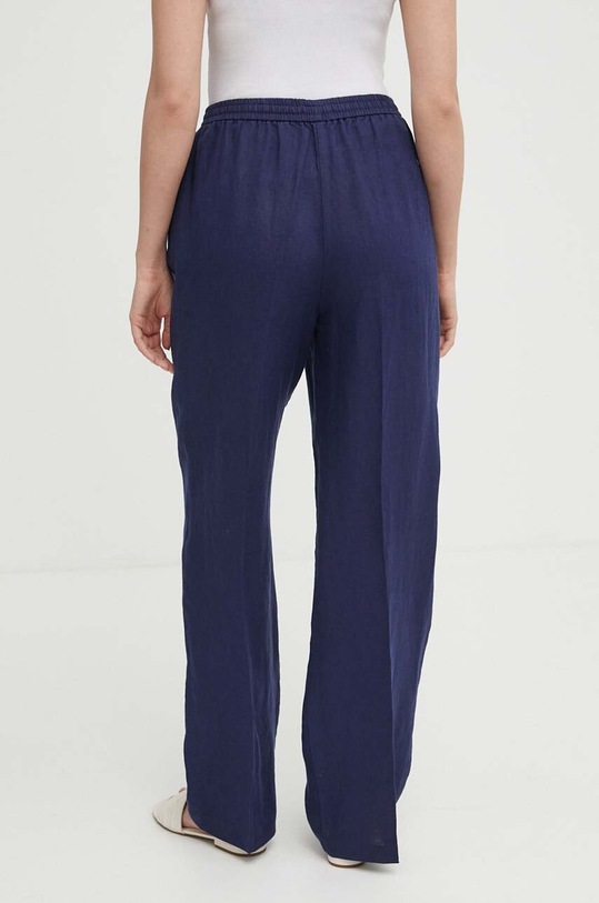 Oblečenie Ľanové nohavice United Colors of Benetton 4AGHDF03C tmavomodrá