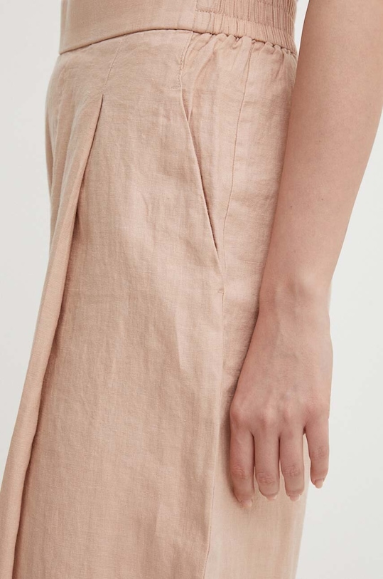 United Colors of Benetton spodnie lniane różowy 4AGH55AF4