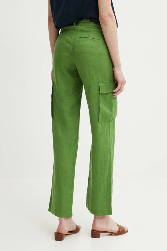 Îmbrăcăminte United Colors of Benetton pantaloni din in 4AGHDF05V verde