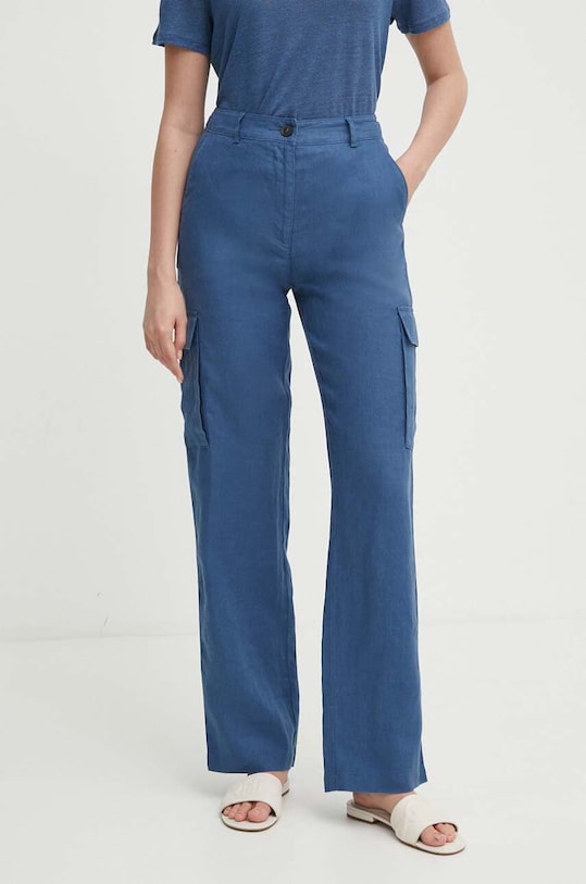 United Colors of Benetton pantaloni din in drept albastru 4AGHDF05V