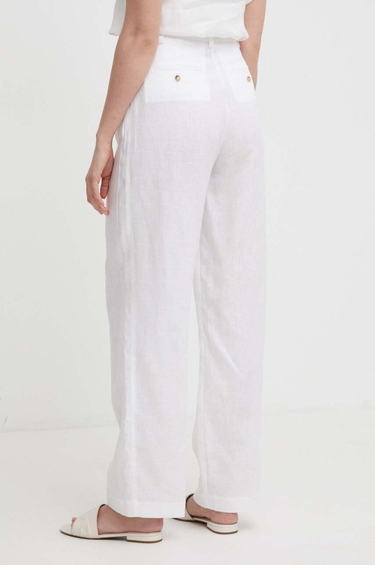 Odzież United Colors of Benetton spodnie lniane 4AGHDF05W biały