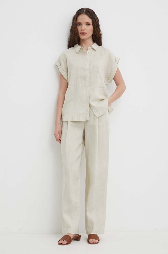 Льняные брюки United Colors of Benetton 4AGHDF05W бежевый SS24