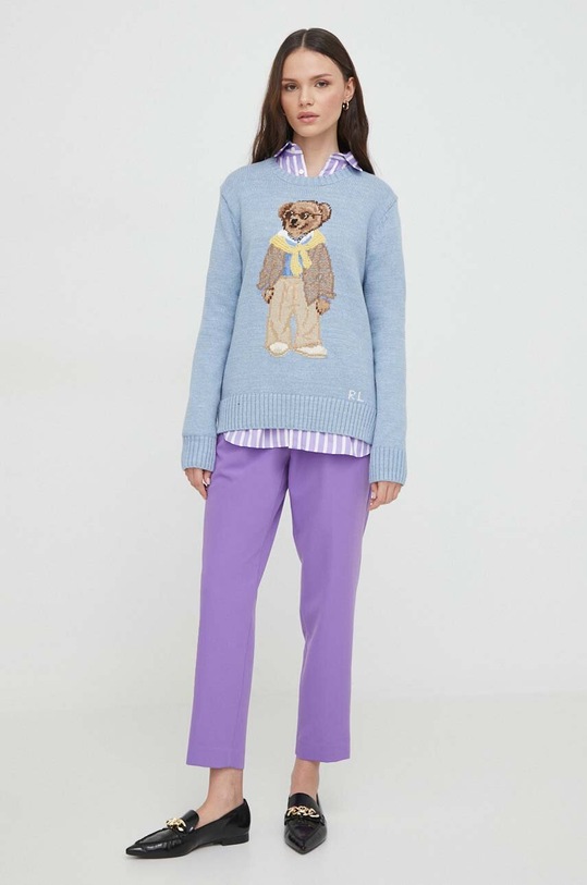 Sisley spodnie 4KVXL5CM7 fioletowy SS25