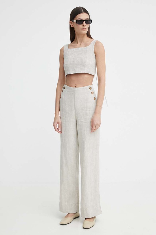 Alohas spodnie lniane R100509 beżowy SS24
