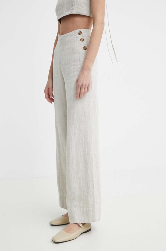 Alohas spodnie lniane beżowy R100509