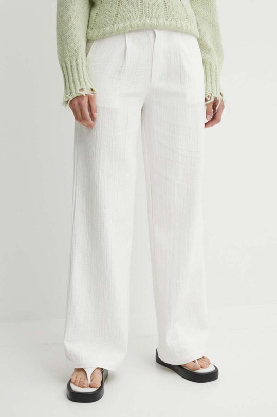 Résumé pantaloni de bumbac AnselRS Pant drept alb 20611125