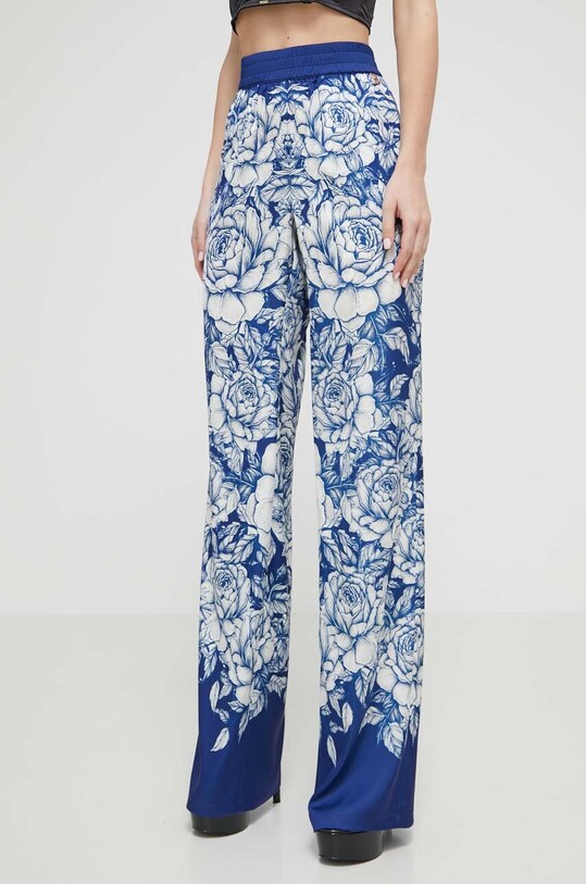 Blugirl Blumarine spodnie wzorzyste niebieski RA4138.T3836