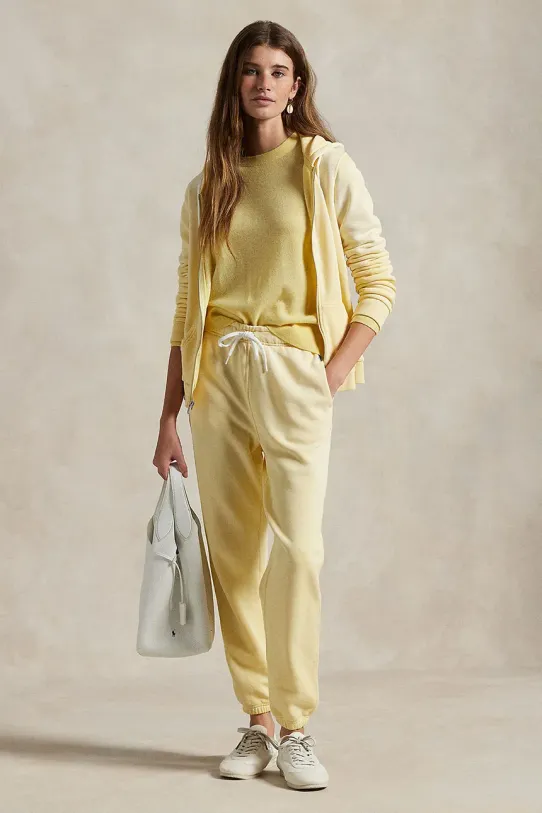 Polo Ralph Lauren pantaloni de trening din bumbac bumbac galben 211935585