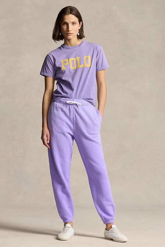 Odjeća Pamučni donji dio trenirke Polo Ralph Lauren 211935585 ljubičasta