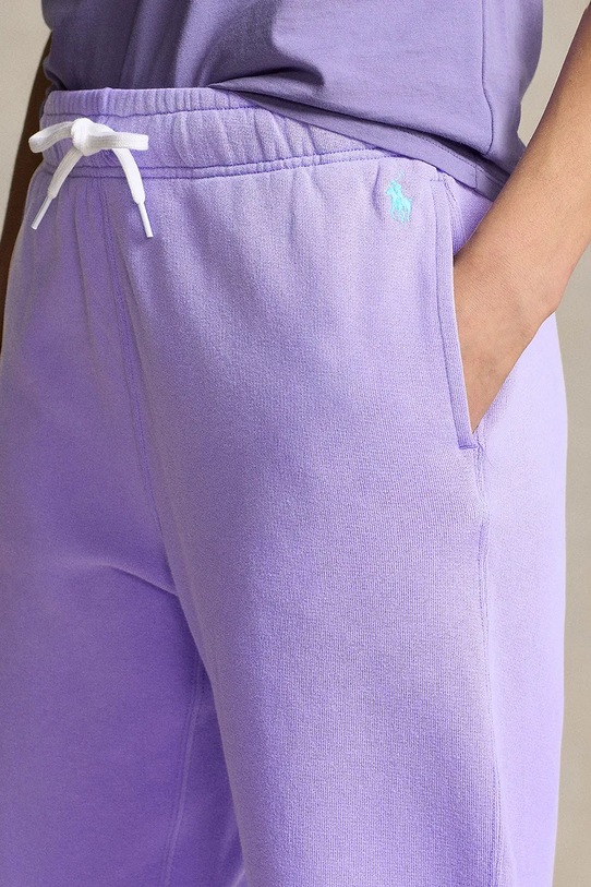 Pamučni donji dio trenirke Polo Ralph Lauren ljubičasta 211935585