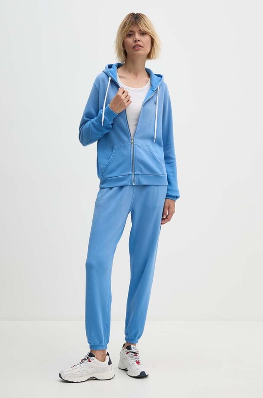 Памучен спортен панталон Polo Ralph Lauren 211935585 син SS25