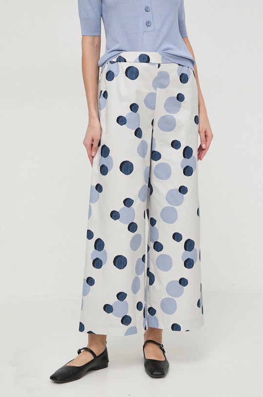 Бавовняні штани Max Mara Leisure бавовна сірий 2416131018600