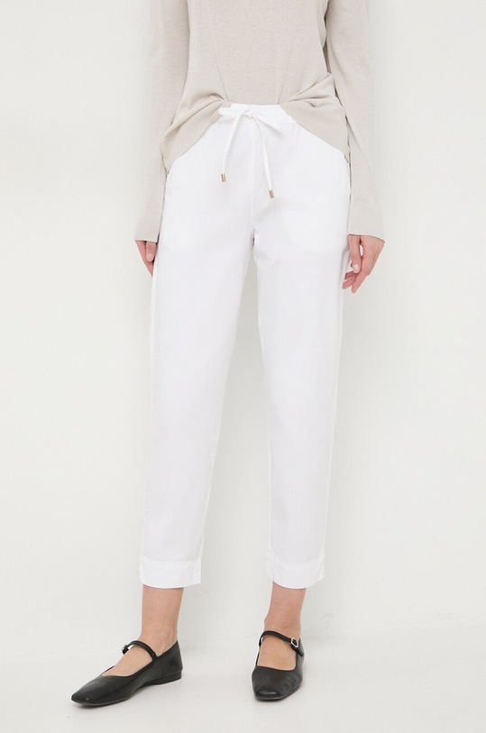 Max Mara Leisure spodnie z elastanem biały 2416131058600