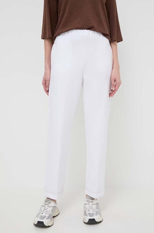 Παντελόνι Max Mara Leisure με ελαστάν λευκό 2416781108600