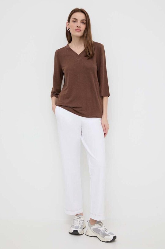 Παντελόνι Max Mara Leisure 2416781108600 λευκό SS24