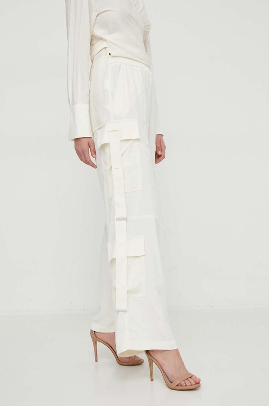 Kalhoty Sisley high béžová 4UTDLF04W