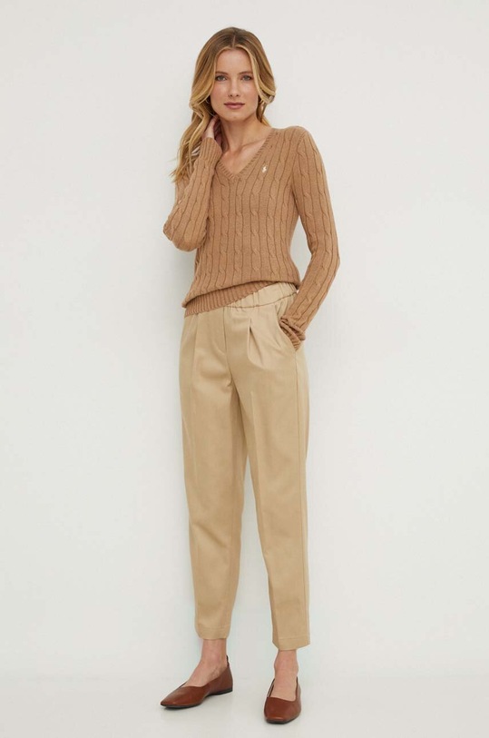 Sisley spodnie 4PEULF04N beżowy SS24