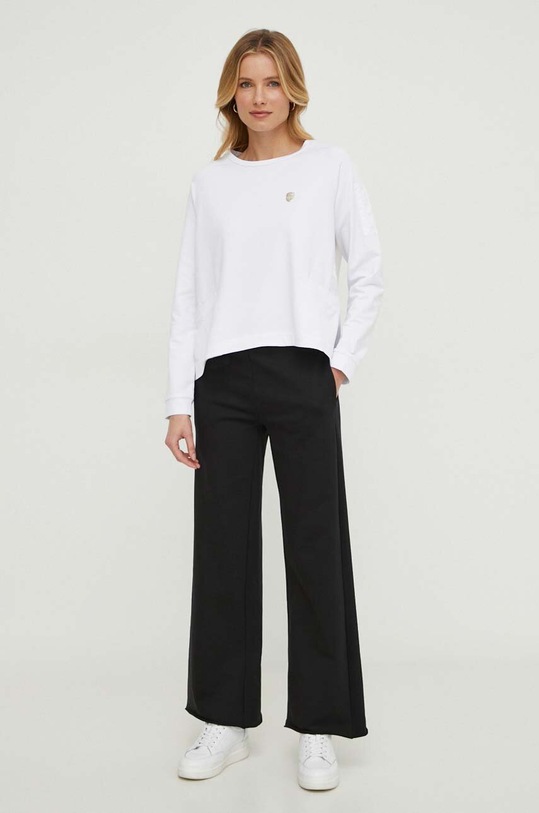 Sisley pantaloni de trening din bumbac bumbac negru 4FPPLF04K