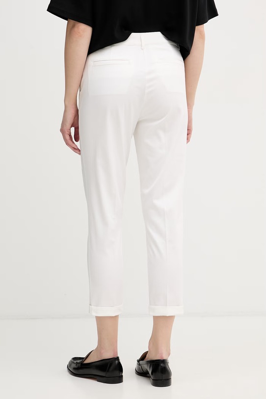 Ρούχα Sisley παντελόνι γυναικείο βαμβάκι με ελαστάν 4ED4LF00R λευκό