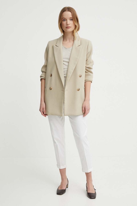 Kalhoty Sisley 4ED4LF00R bílá SS25