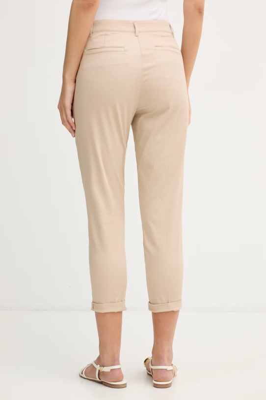 Oblečení Sisley kalhoty dámské bavlněné s elastanem 4ED4LF00R béžová