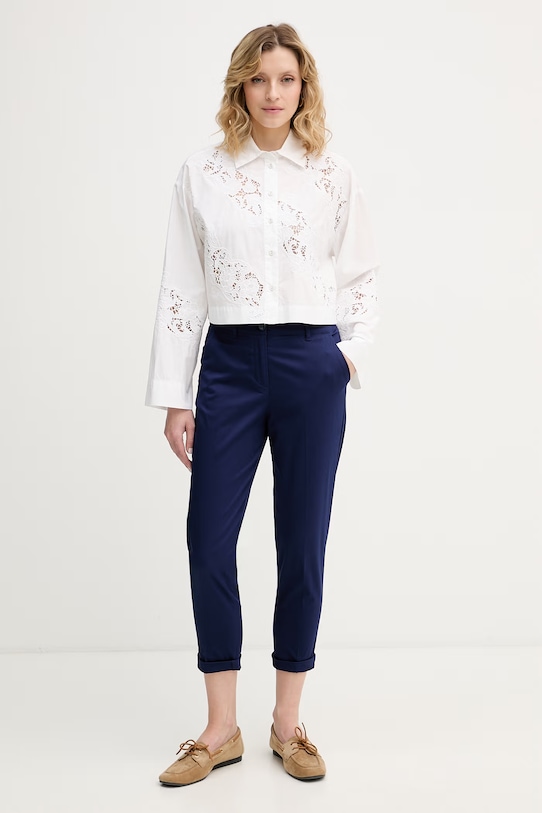 Sisley Παντελόνι γυναικείο βαμβακερό με ελαστάν 4ED4LF00R σκούρο μπλε SS26