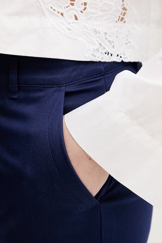 Sisley Παντελόνι γυναικείο βαμβακερό με ελαστάν σκούρο μπλε 4ED4LF00R