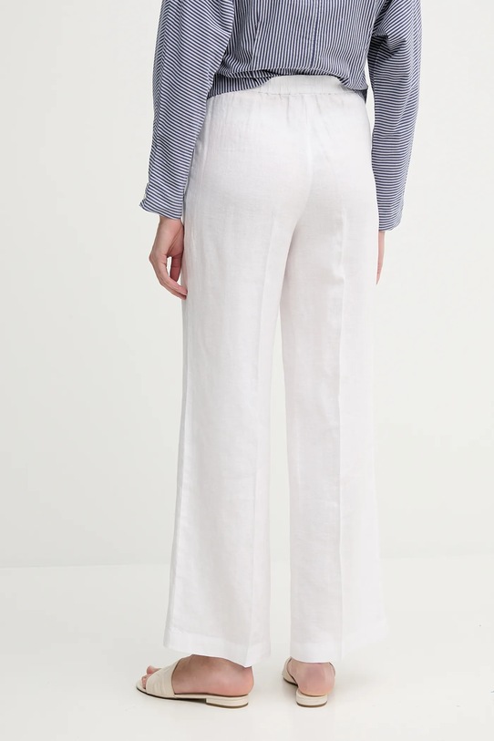 Îmbrăcăminte Sisley pantaloni din in 4AGHLF03U alb