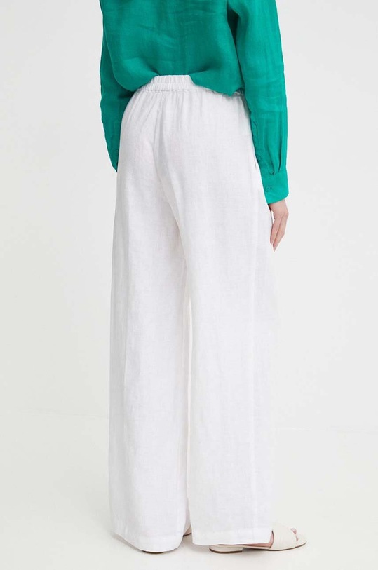 Odzież Sisley spodnie lniane 4AGHLF03U biały
