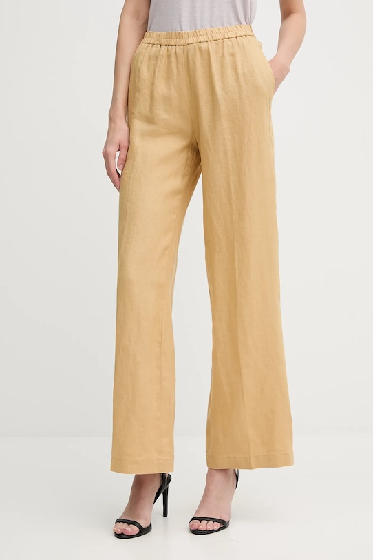 Sisley pantaloni din in verde 4AGHLF03U