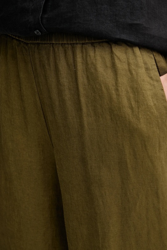 Sisley pantaloni din in verde 4AGHLF03U