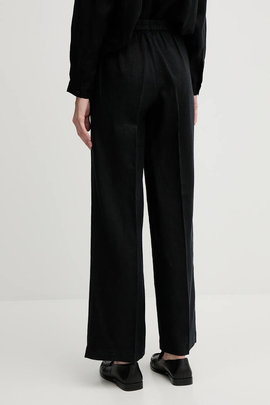 Îmbrăcăminte Sisley pantaloni din in 4AGHLF03U negru