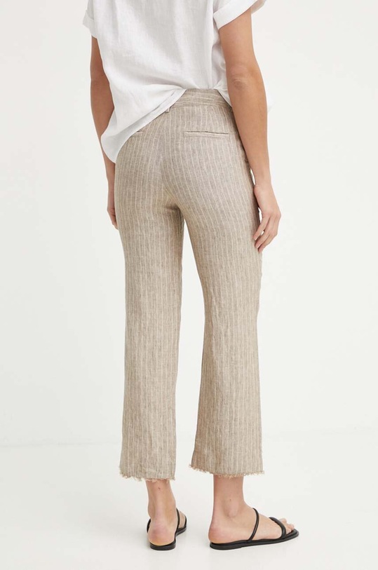 Одяг Льняні штани Sisley 4NTHLF055 бежевий