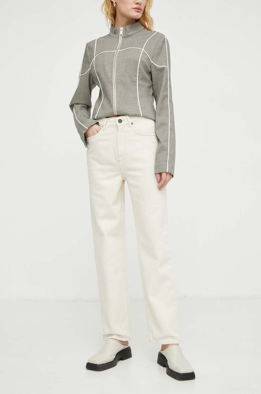 American Vintage jeansy 5 POCHES beżowy TINE195E24