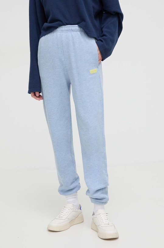 American Vintage spodnie dresowe JOGGING melanż niebieski DOV05AE24