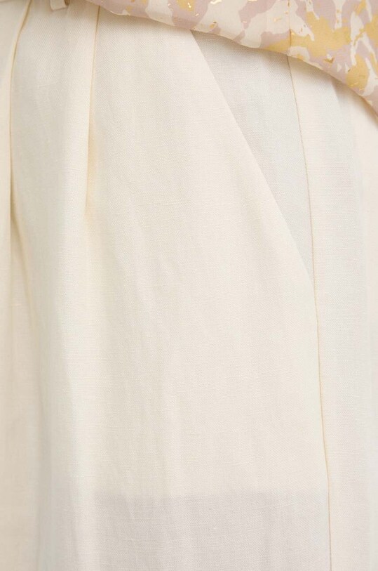 Patrizia Pepe pantaloni din amestec de in bej 2P1609.A052