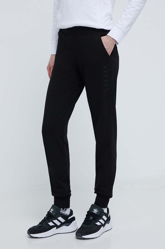 EA7 Emporio Armani pantaloni de trening tricotaj negru TJTHZ.3DTP67.0228